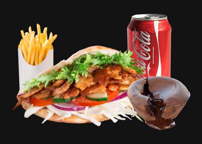 1 Sandwich chicken rti<br>
+ Frites<br>
+ 1 Dessert au choix<br>
+ 1 Boisson 33cl au choix.